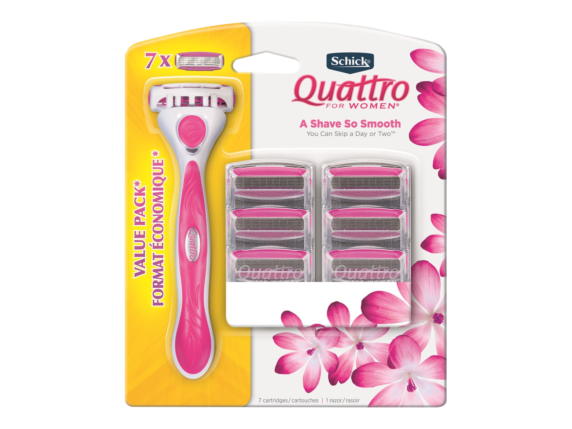 SCHICK QUATTRO F/WOMEN V/PK 7'S