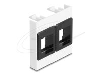 Delock Easy 45 Module with two Keystone Holders 45 x 45 mm, white / black