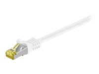 MicroConnect CAT 7 Kabel med afskærmning med folie og kobberfletning (SFTP 25cm Netværkskabel Hvid