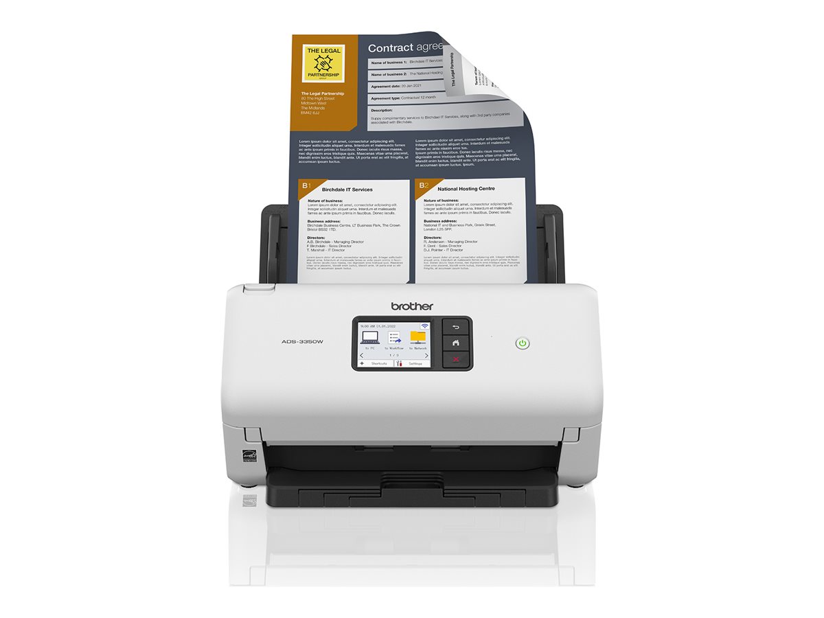 Brother ADS-3350W, document scanner, desktop, USB 3.0, Gigabit LAN, Wi-Fi(n)