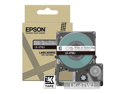 LabelWorks LK-4TWJ - White on matte clear - Roll (