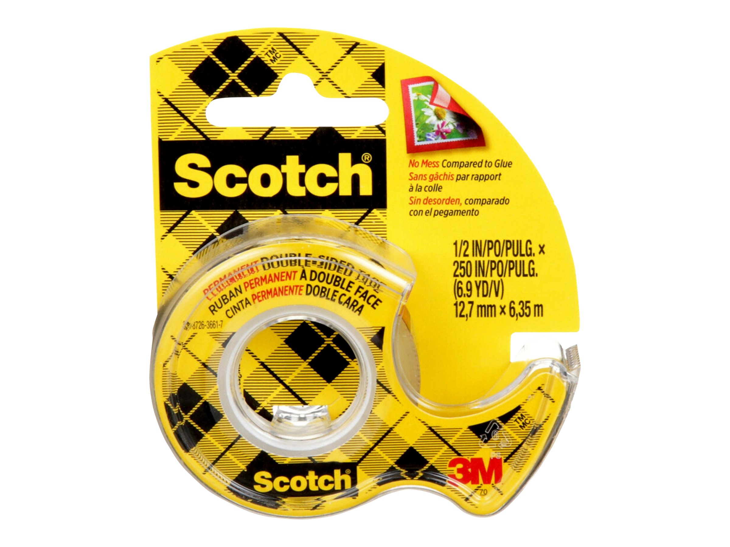 Scotch 136-NA Dispenser with Double Sided Tape 12.7mm x 6.35m