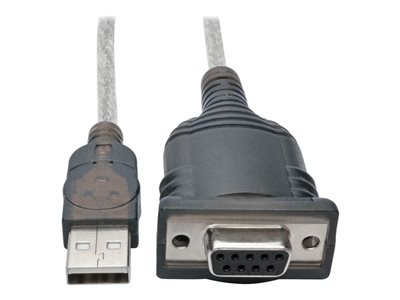 Tripp Lite 18in USB to Null Modem Serial Adapter FTDI w/ COM Retention M/F 18"