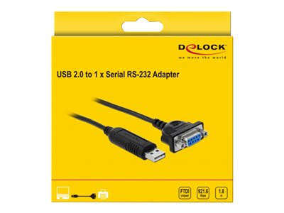 DELOCK USB 2.0 zu Seriell RS-232 Adapter mit Steckergehäuse - 66281