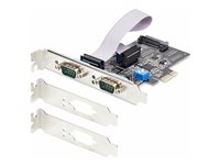 StarTech.com 2-Port Serial PCIe Card, Dual-Port PCI Express to RS232/RS422/RS485 (DB9) Serial Card, Low-Profile Brackets Incl., 16C1050 UART, TAA-Compliant, Windows/Linux, TAA Compliant - Level-4 ESD Protection (2S232422485-PC-CARD) Seriel adapter PCI Exp
