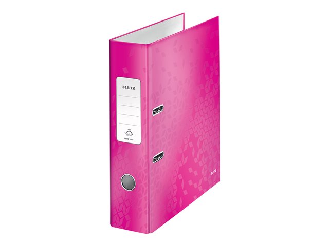Leitz Wow 180° Lever Arch File For A4 Capacity 600 Sheets Pink Metallic