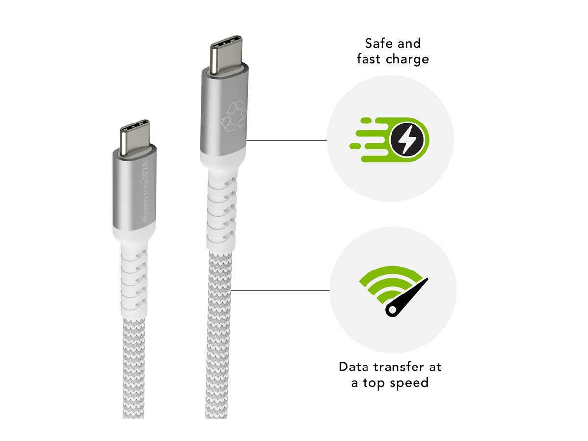dbramante1928 Sustainable Pro BRD Cable 2.5m USB-C to USB-C 100W White - Enterprise Bulk Packaging – foto 2