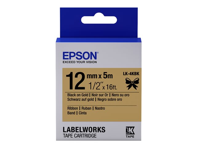 EPSON Ruban LK-4KBK - Satin - Noir / Or