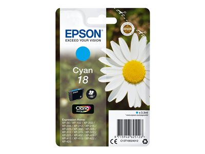 EPSON Tinte Cyan 18 Claria Home Ink - C13T18024012