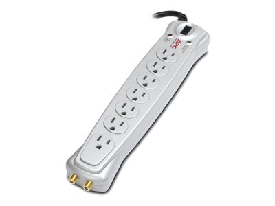 AUDIO/VIDEO SURGE PROTECT 7 OUTLET W/ COAX