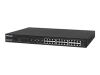 Intellinet 24-Port    Web-Managed  4 SFP Combo Ports, IEEE 802.3at/af Power over  ( / ) Compliant, 430 W, Endspan, 19' Rackmount Switch 24-porte Gigabit  PoE+