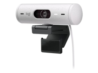 Logitech Brio 505 Full HD webcam with auto light correction, auto-framing, Show Mode, dual noise reduction mics, privacy shutter - Works with Microsoft Teams, Google Meet, Zoom - White