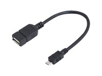 LogiLink USB 2.0 On-The-Go USB-kabel 20cm Sort