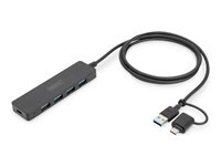 DIGITUS Slim Line Hub 4 porte USB