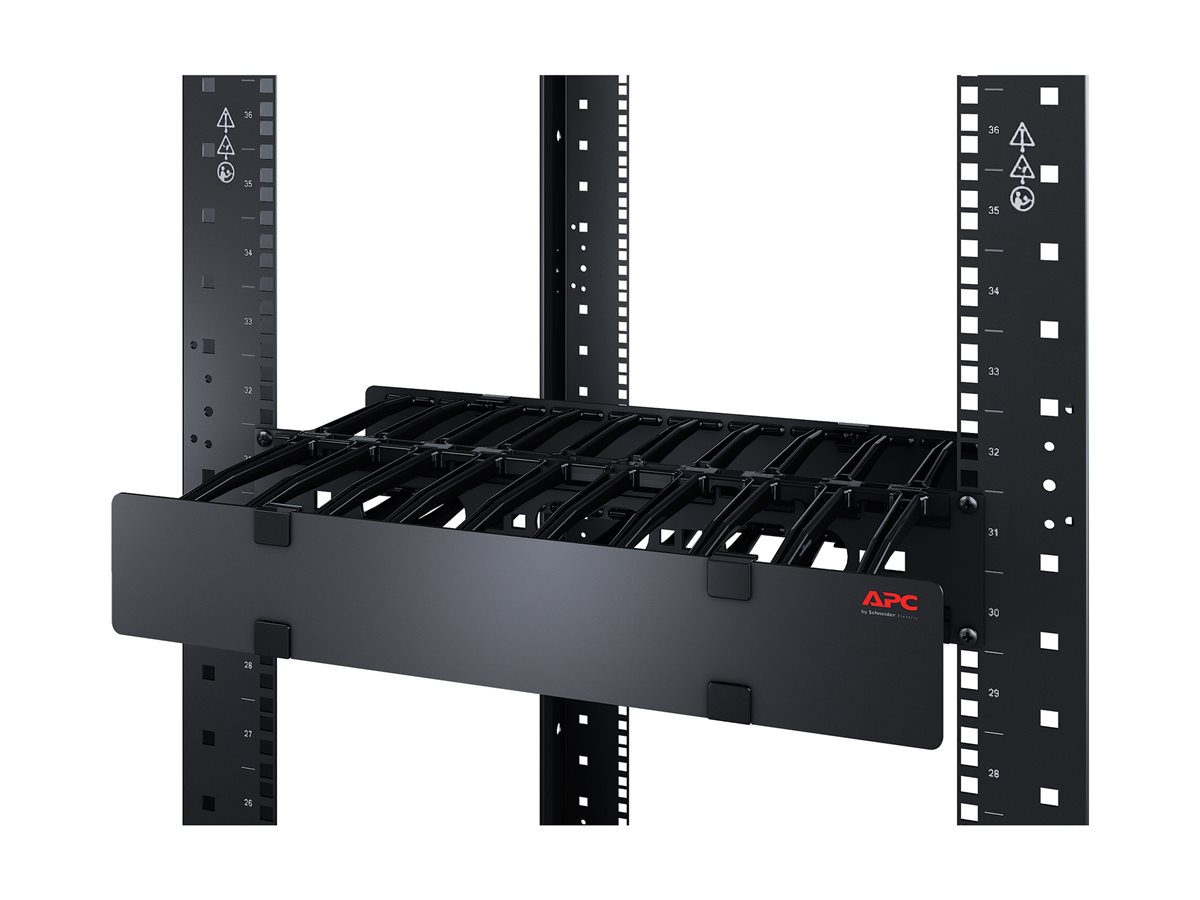 APC Horizontal Cable Manager Single-Sided with Cover - panel racku pro správu kabelů s krytem - 2U - kompatibilní s TAA – foto 4