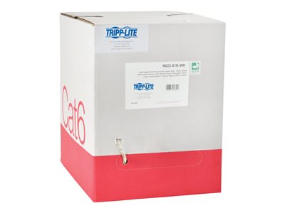 Tripp Lite 1000ft Cat6 Gigabit Bulk Cable Solid CMP Plenum PVC White 1000'