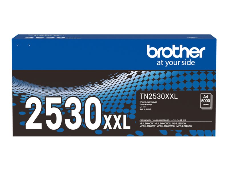 Brother TN2530XXL Super High Yield black original toner Package view Front 80460