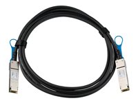 Startech MSA Uncoded Compatible 3m 40G QSFP+ to QSFP+ Direct Attach Breakout Cable Twinax, 40 GbE QSFP+ Copper DAC 40 Gbps Low Power Passive Transeiver DAC Cable, 40GE QSFP+ Cable - Lifetime Warranty (QSFP40GPC3M) - 40GBase direct attach cable - 3 m - black