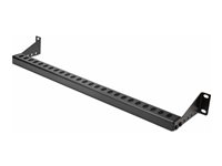 StarTech.com 1U Rack Mountable Cable Lacing Bar w/Adjustable Depth, Cable Support Guide For Organized 19' Racks/Cabinets, Horizontal Cable Guide For Patch Panels/Switches/PDUs Stativkabeladministrations-snørebarre Sort