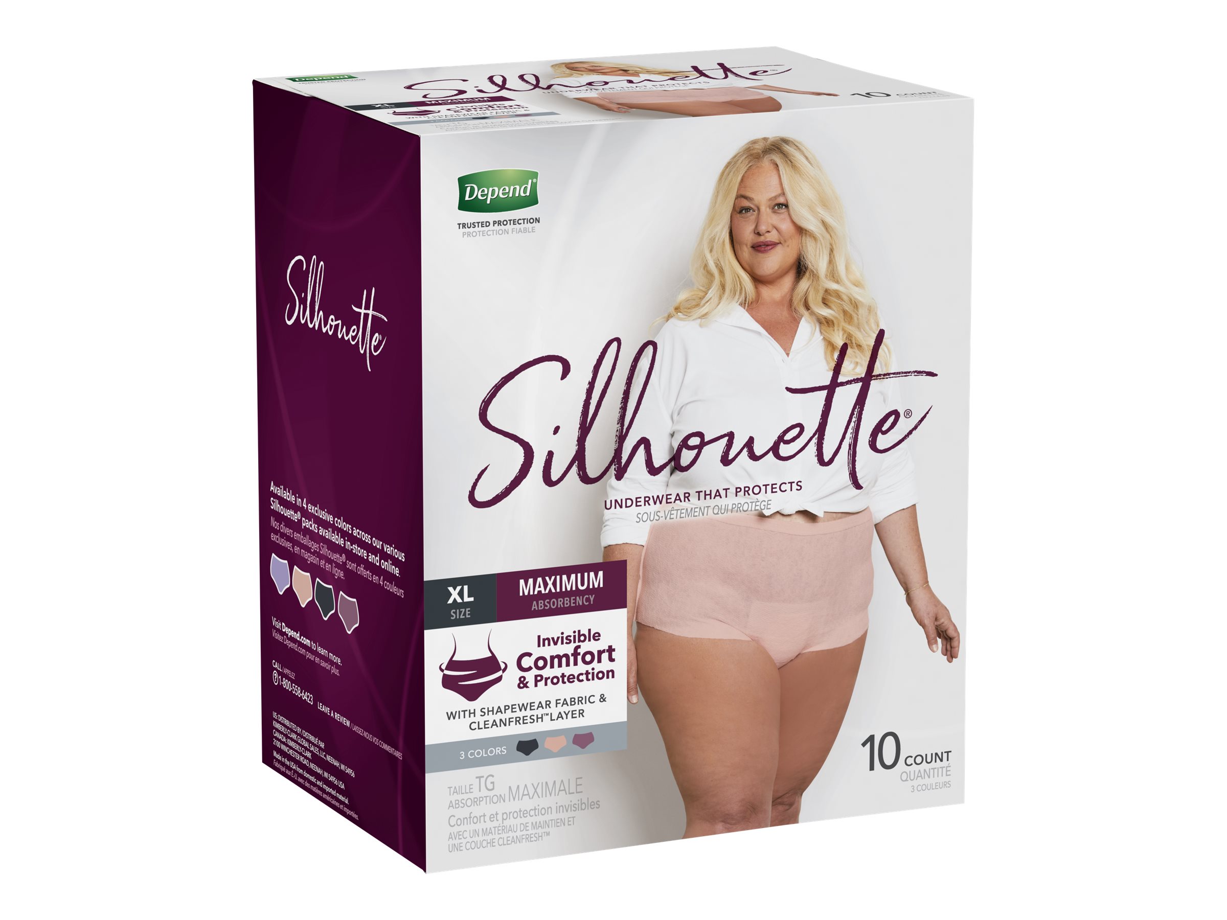Depend Silhouette Maximum Absorbency Medium Pink Incontinence