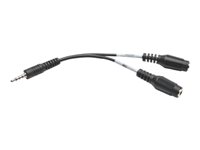 Eaton Tripp Lite Series 3.5 mm 3-Position to 3.5 mm 4-Position Audio Headset Splitter Adapter Cable (2xF/M), 6 in. (15.2 cm)