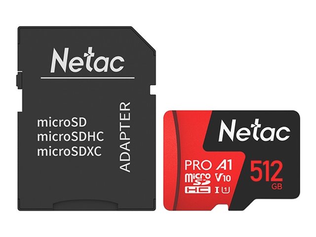 Netac P500 Extreme Pro flash memory card 512 GB microSDHC Product shot Front 79425