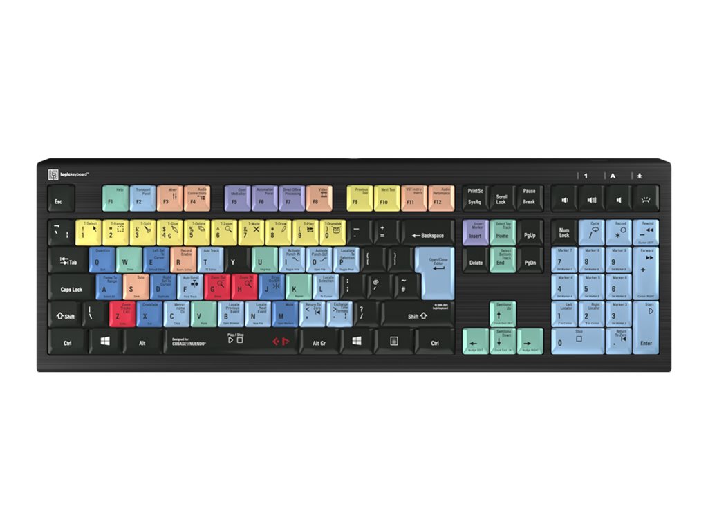 An image of LogicKeyboard Cubase / Nuendo Astra 2 - keyboard - QWERTY - UK - black Input Device