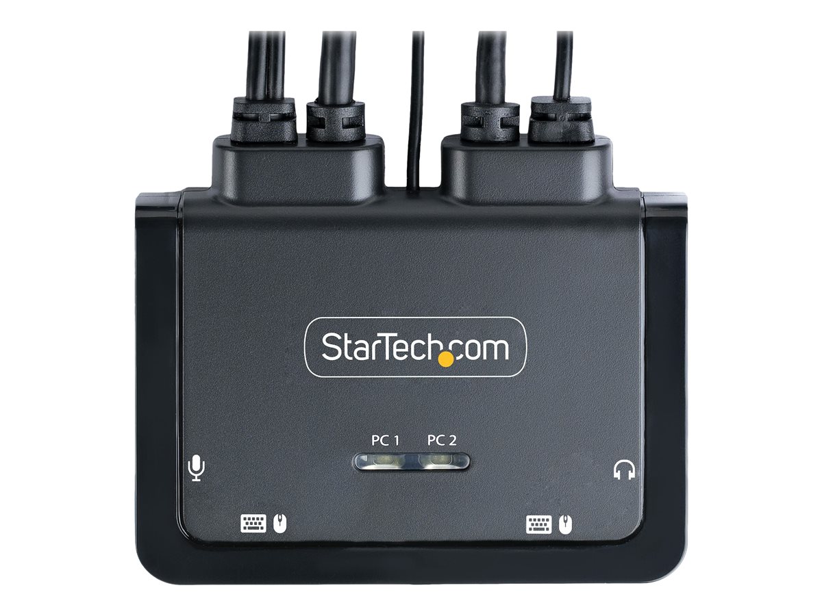 StarTech.com 2-Port USB-C Cable KVM Switch, 4K 60Hz DisplayPort Output, Compact KVM with 4ft/1.2m USB Type-C/Audio Integrated Cables, Bus Powered - Remote Push-Button/Hotkey Switching (C2-D46-UC2-CBL-KVM) - přepínač KVM / audio - kompaktní - 2 porty – foto 3