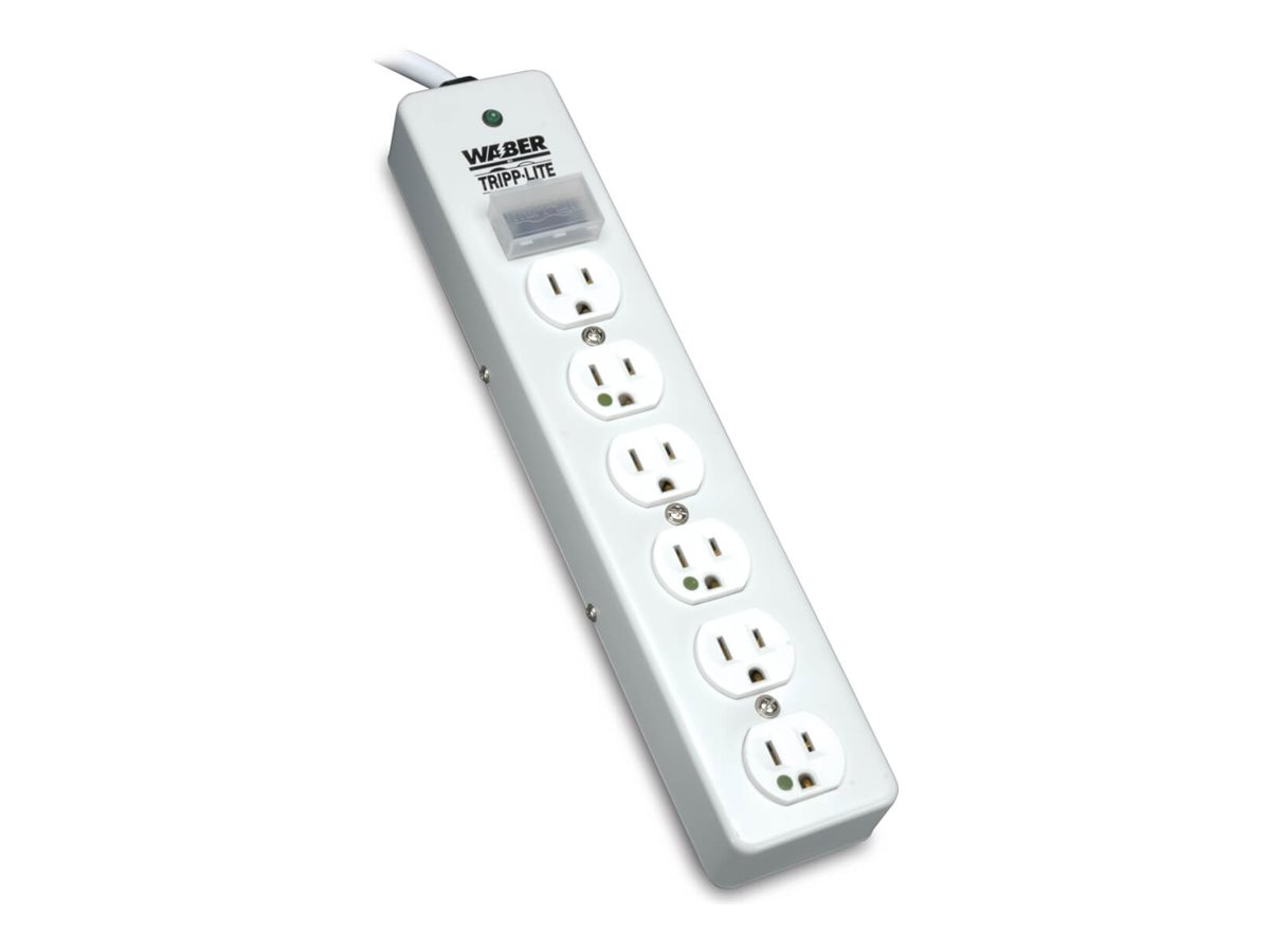 Tripp Lite Surge Protector Power Strip Medical Hospital RT Angle Plug 6 Outlet 10' Cord