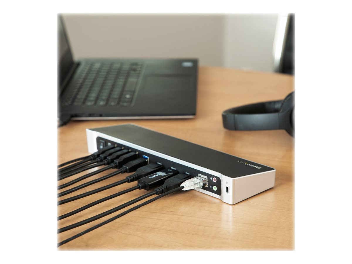 StarTech.com Triple Monitor USB 3.0 Laptop Docking Station - 4K HDMI, 2x DisplayPort - Universal USB Dock for Windows & Mac OS (10.14 & Above) (USB3DOCKH2DP) - dokovací stanice - USB - 1GbE – foto 6