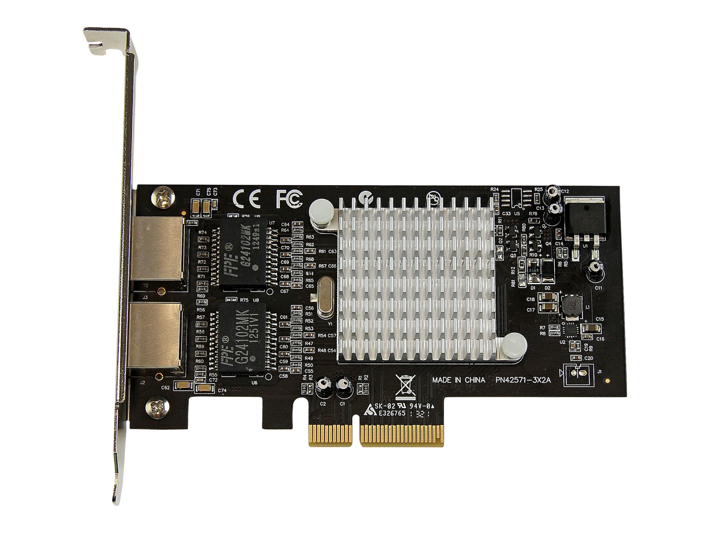 Intel I350-T2 Dual Port Gigabit Network Card – PCIe 2.1 X4 Low Profile, Refurbished