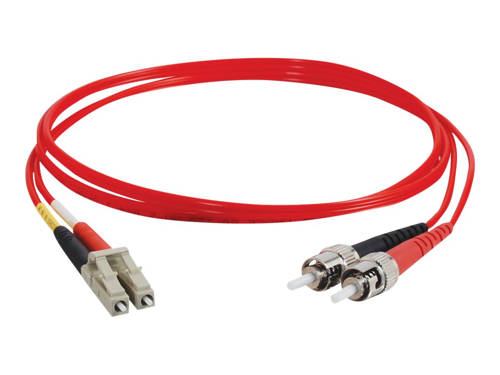 C2G 3m LC-ST 62.5/125 OM1 Duplex Multimode PVC Fiber Optic Cable - Red - patch cable - 3 m - red