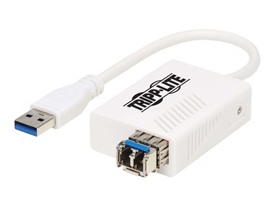 Eaton Tripp Lite Series USB 3.0 Multimode Fiber Optic Transceiver Ethernet Adapter, 10/100/1000 Mbps, 1310nm, 550m, LC