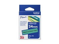 Ruban TZ laminé 24mm noir / vert