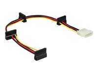 DeLOCK 4-PIN intern strøm Stik 15 pin Serial ATA strøm Modtager Sort Rød Gul 40cm Strømforsyningsadapter