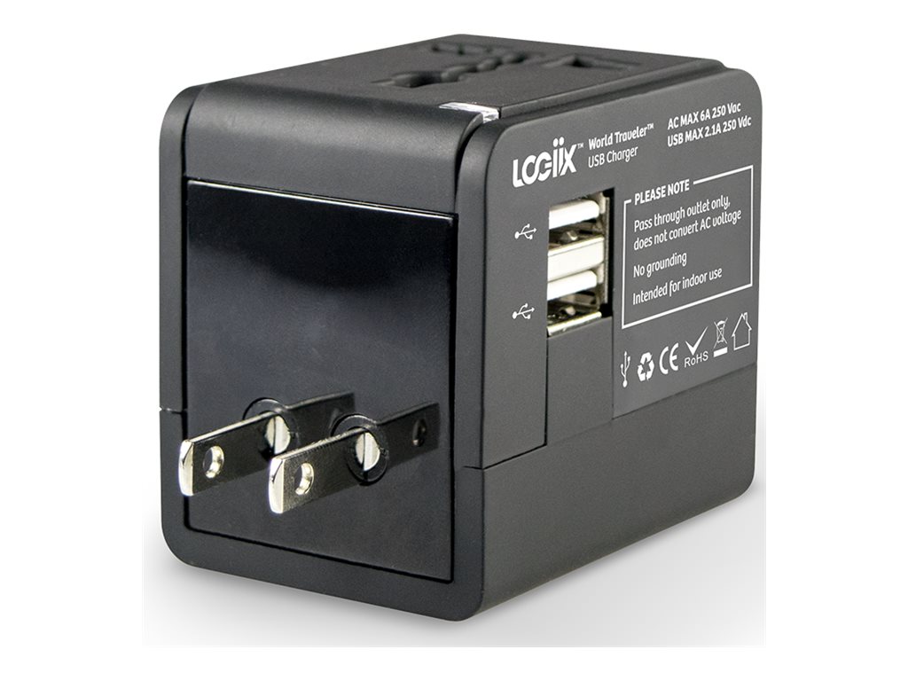 LOGiiX World Traveler Power Adapter - Black - LGX-13556