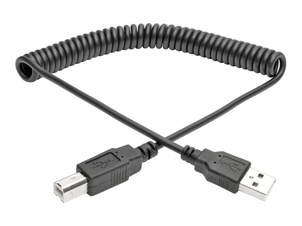 Tripp Lite 10ft Hi-Speed USB 2.0 to USB B Cable Coiled USB A-B M/M 10'