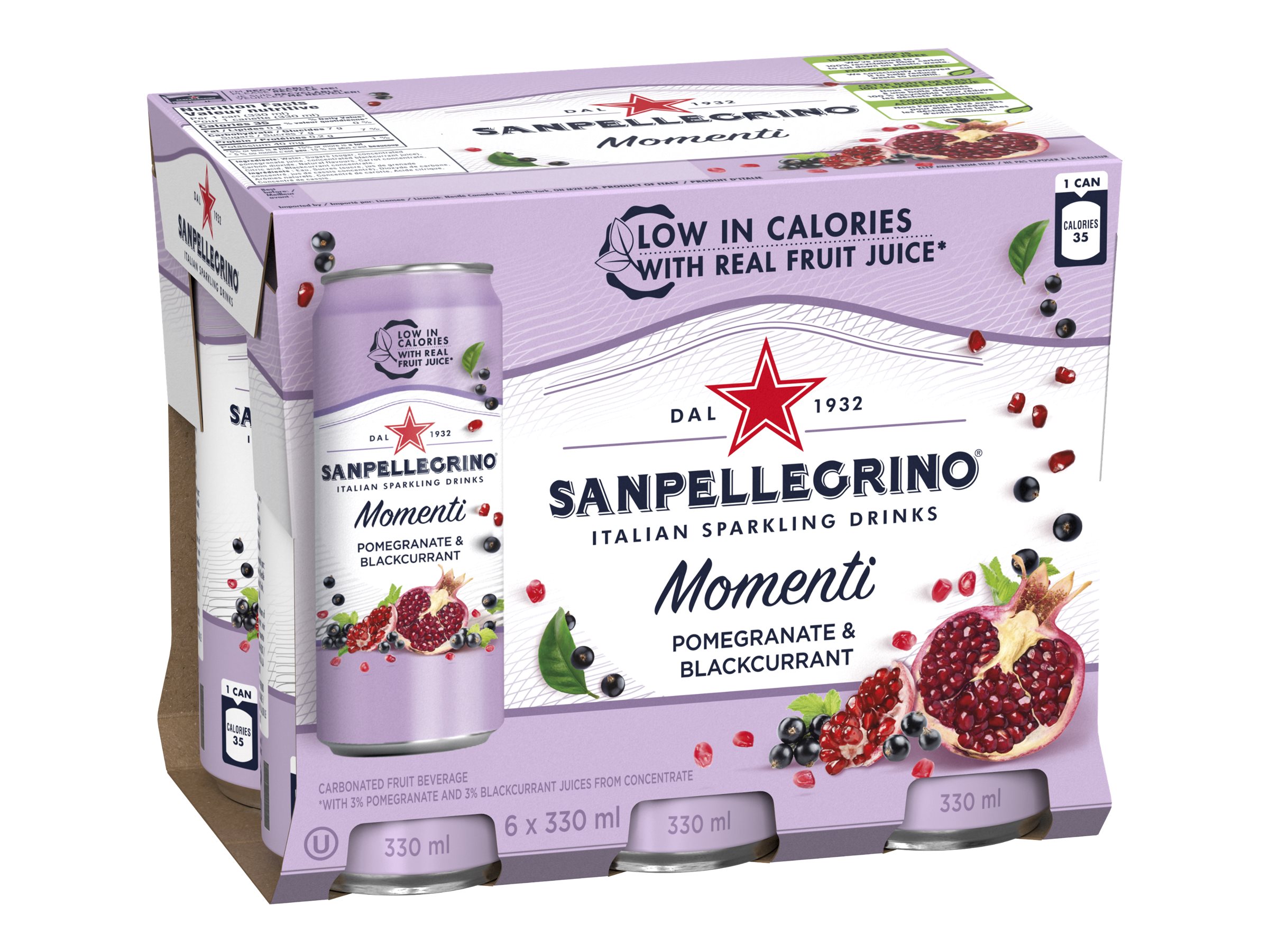 SANPELLEGRINO Momenti Sparkling Water - Pomegranate and Blackcurrant ...