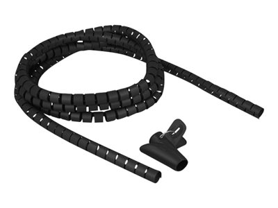 DELOCK Spiralschlauch m. Einziehwerkzeug 2,5m x 15mm schwarz