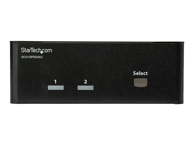 Image of StarTech.com 2-Port DisplayPort KVM Switch - Dual-Monitor - 4K 60 - with Audio & USB Peripheral Support - DP 1.2 - USB Hub (SV231DPDDUA2) - KVM / audio / USB switch - 2 ports