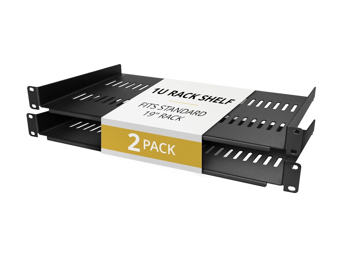 Startech rack shelf vented cantilever for cabinet heavy-duty 10 (25 cm) up to 44 lbs (20 What's in the box Front 78079