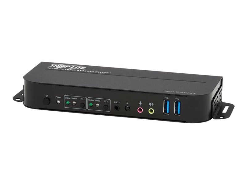 Tripp Lite HDMI KVM, 2-Port 4K 60Hz 4:4:4, HDR, HDCP 2.2 Support, IR Remote and USB Cables - KVM-/Audio-/USB-Switch - 2 x KVM/Audio/USB - 1 lokaler Benutzer - Desktop