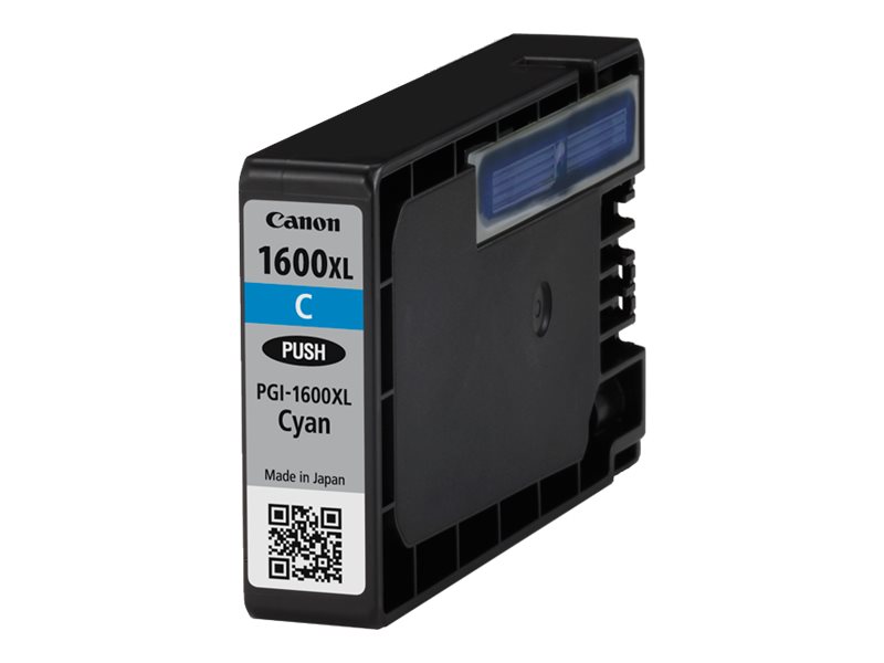 Canon PGI-1600XL C High Yield cyan original ink Product shot Right-angle 79550