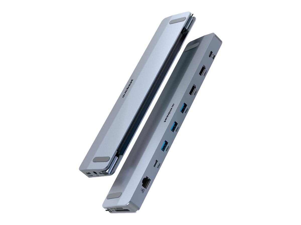 mbeat D12 docking station USB-C 2 x HDMI Product shot Right-angle 79850