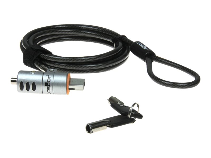 Rocstor Rocbolt Premium USB Type-A Security Cable Keyed Lock | Overview ...