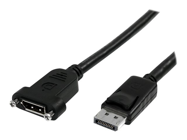 Image of StarTech.com 3 ft / 91 cm 20 pin DP DisplayPort Extension Panel Mount Cable - DisplayPort to DisplayPort - Male to Female (DPPNLFM3PW) - DisplayPort cable - 91 cm