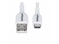 StarTech 2m (6.6ft) White USB-A to USB-C Charging Cable/Cord, M/M - USB-C cable - USB to USB-C - 2 m