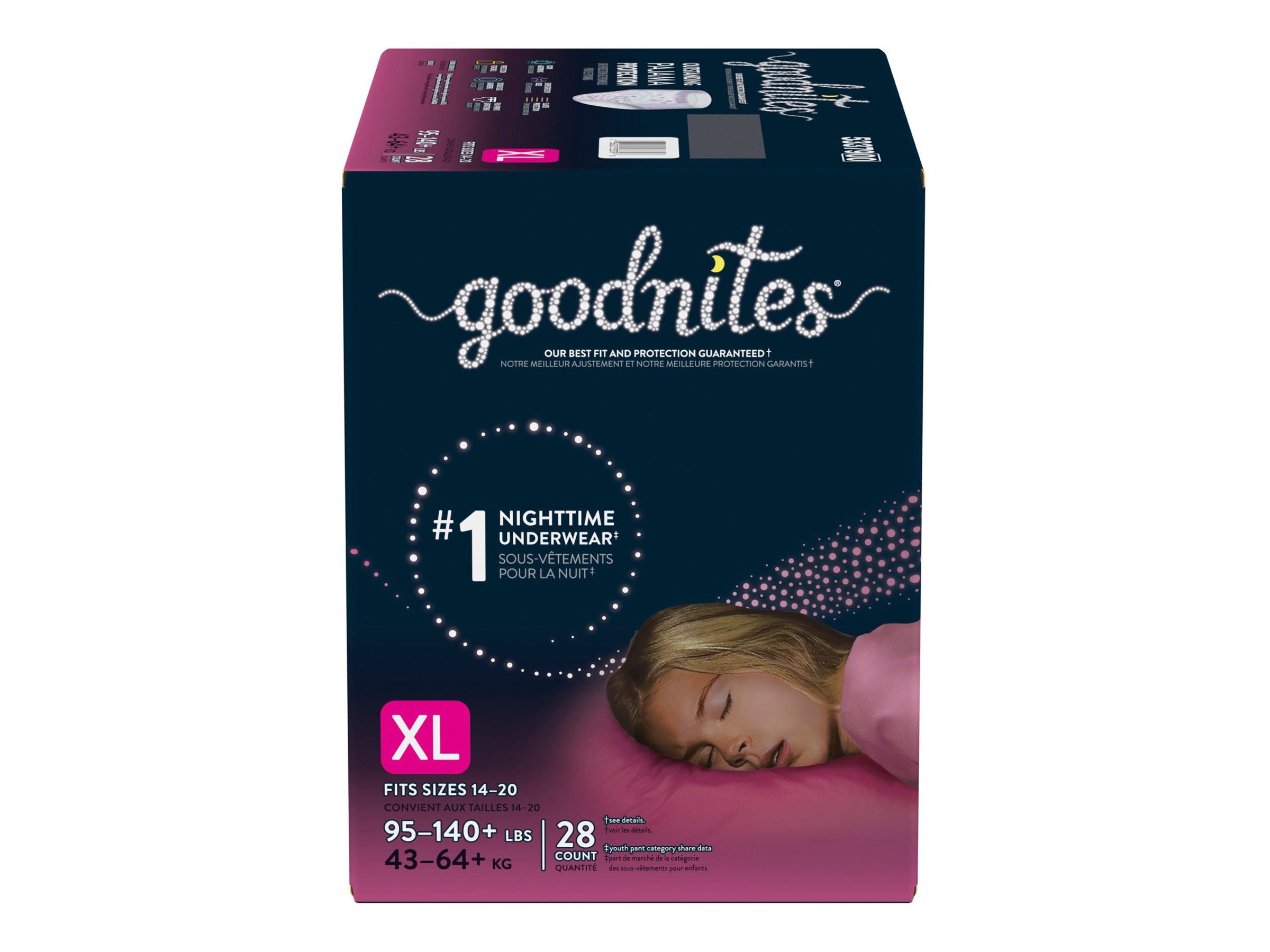 Goodnites Girls' Nighttime Bedwetting Underwear, S/M, Large, XL