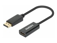 Manhattan Videoadapter DisplayPort / HDMI 15cm Sort