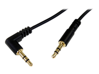 StarTech.com 3 ft. (0.9 m) 3.5mm Audio Cable - 3.5mm Slim Audio Cable - Right Angle - Male/Male - Aux Cable (MU3MMSRA)